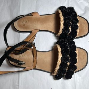 Joie Palencia Pom Raffia sandals.